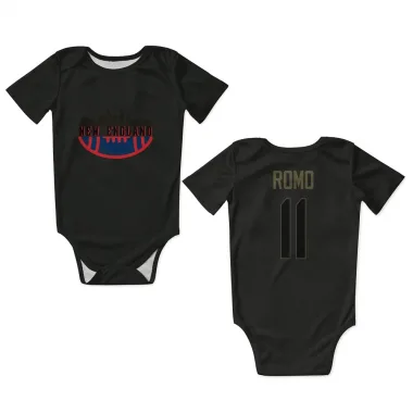 Black New England Patriots John Parker Romo   Service Newborn & Infant Bodysuit