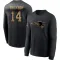 Black Youth Alex Erickson New England Patriots 2020 Salute To Service Sideline Performance Long Sleeve T-Shirt