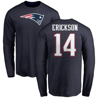 Navy Men's Alex Erickson New England Patriots Logo Long Sleeve T-Shirt -