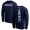 Navy Men's Haggai Ndubuisi New England Patriots Backer Long Sleeve T-Shirt -