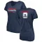 Navy Women's Haggai Ndubuisi New England Patriots Retro V-Neck T-Shirt -