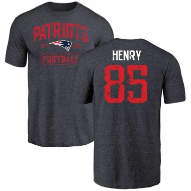 Navy Youth Hunter Henry New England Patriots Distressed T-Shirt