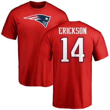 Red Men's Alex Erickson New England Patriots Logo T-Shirt -