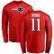 Red Men's John Parker Romo New England Patriots Logo Long Sleeve T-Shirt -