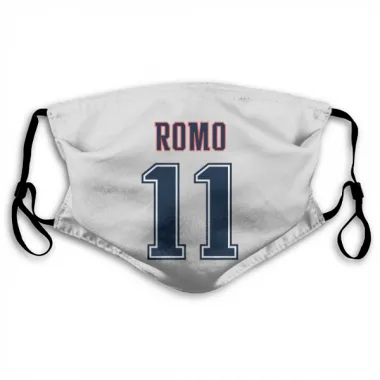 White New England Patriots John Parker Romo   Fade Face Mask